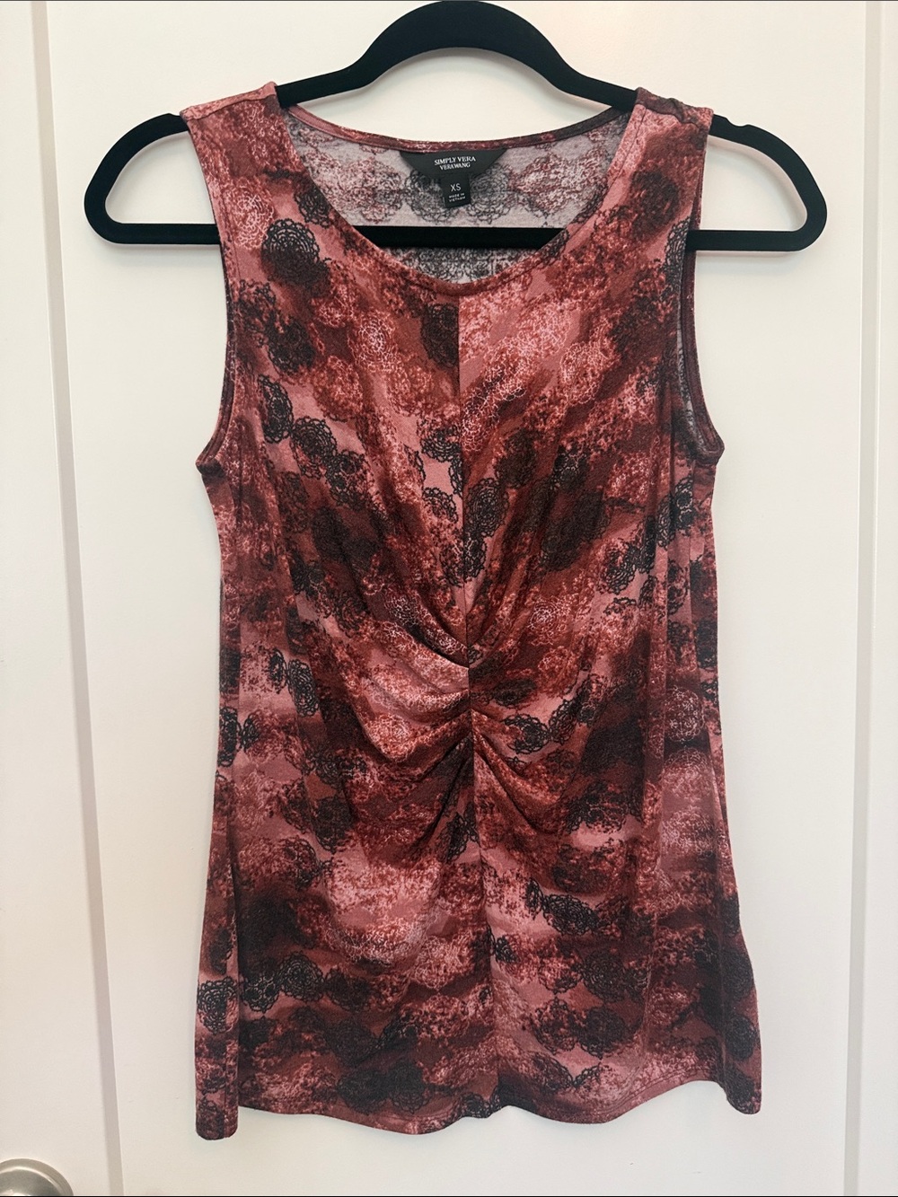 Sleeveless Twist-Front Brown Top